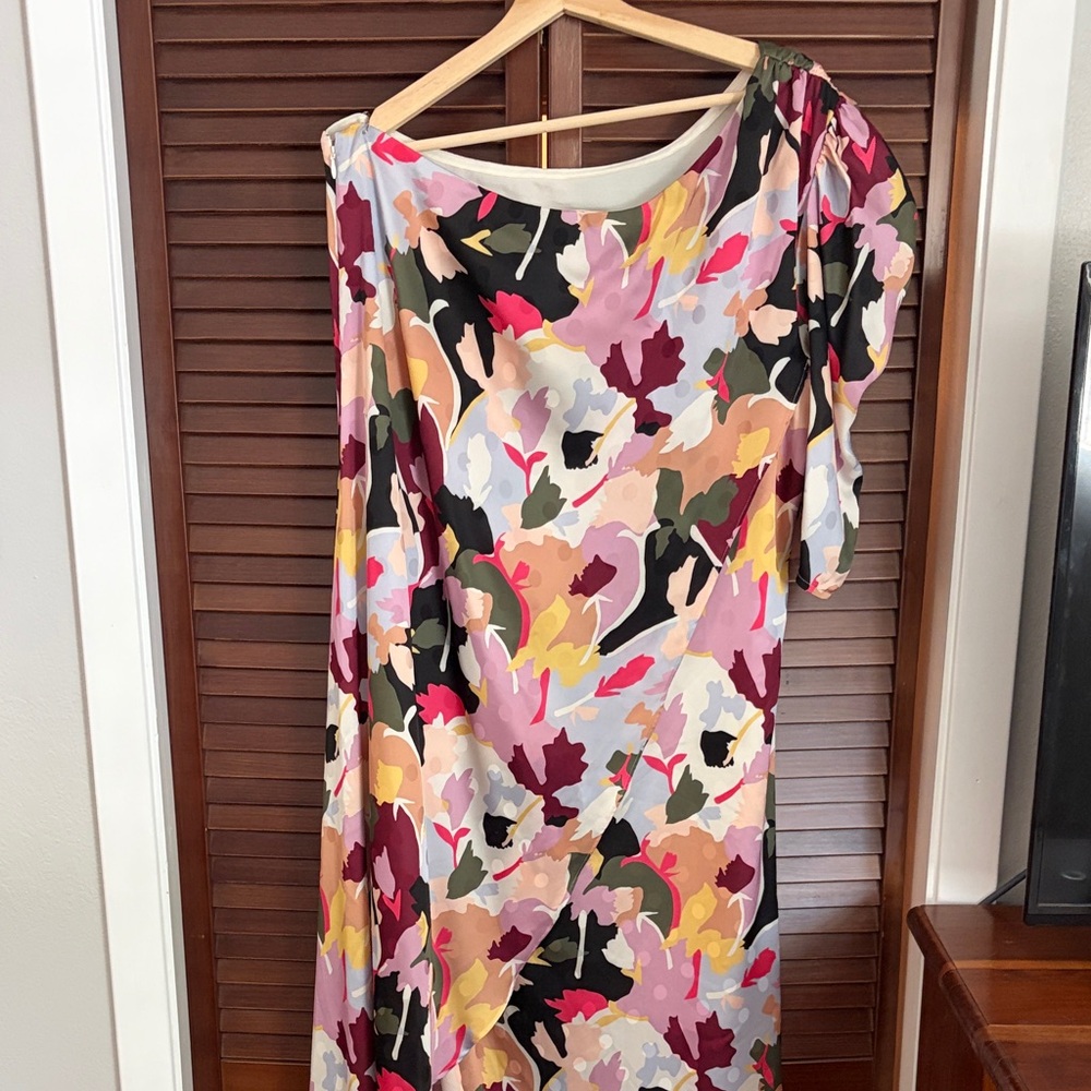 Floral Multicolor One-Shoulder Women's Dress